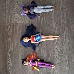 11" DC Comics Super Heroes- Female Character Dolls - Lot of 3